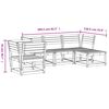 vidaXL Garden Lounge Set White Solid Pine Wood 5 Piece Set Modular