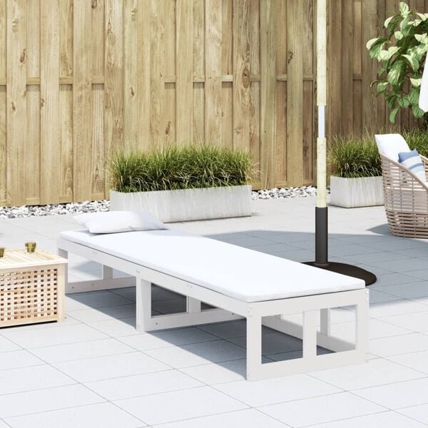 vidaXL Garden Sofa Bench White Solid Pine Wood Double Extendable