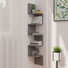 vidaXL Wall Corner Shelf Grey Engineered wood 7.5x7.5x48.4 in