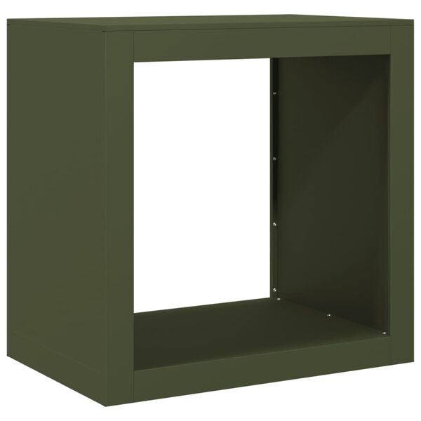 vidaXL Firewood Rack Green 23.6x15.7x23.6" Steel