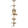vidaXL Cat Tree Beige and Brown Particle board, plush, sisal rope