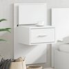 vidaXL Wall-mounted Bedside Cabinet White Engineered wood Medium