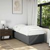 vidaXL Bed Frame Dark Gray Polyester fabric, Plywood, Engineered wood Twin