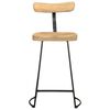 vidaXL Bar Stool Set of 2 Brown and black Solid mango wood Standard