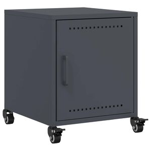 vidaXL Nightstand Anthracite Cold-rolled Steel Small