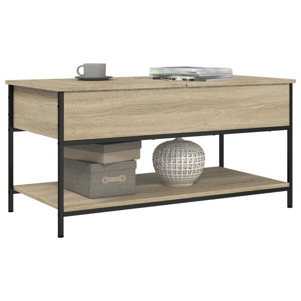vidaXL Coffee Table Sonoma Oak Engineered wood, Metal Medium