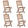 vidaXL Garden Chair Set of 4 Wooden Brown Solid Acacia Wood Medium