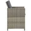 vidaXL Outdoor Dining Set Grey Rattan + Dark Grey Cushion