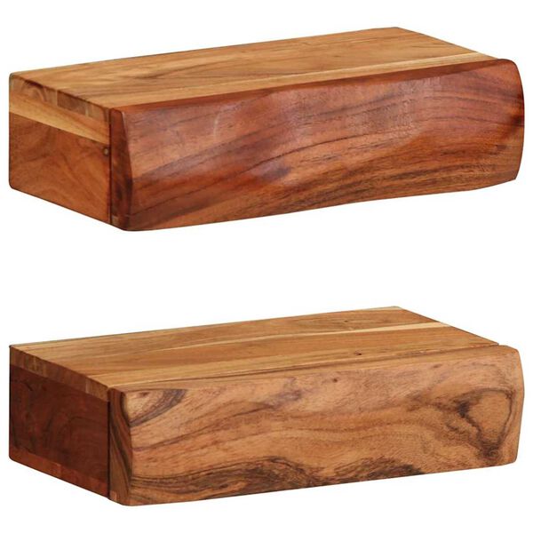 vidaXL Wall Shelves 2 pcs 11.8"x6.7"x3.1" Solid Wood Acacia