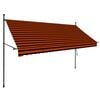 vidaXL Retractable Awning Orange and Brown