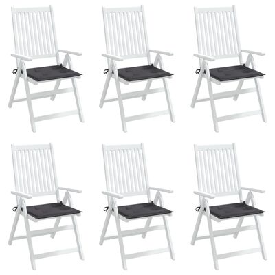 vidaXL Garden Chair Cushions 6 pcs Anthracite 15.7"x15.7"x1.2" Oxford Fabric