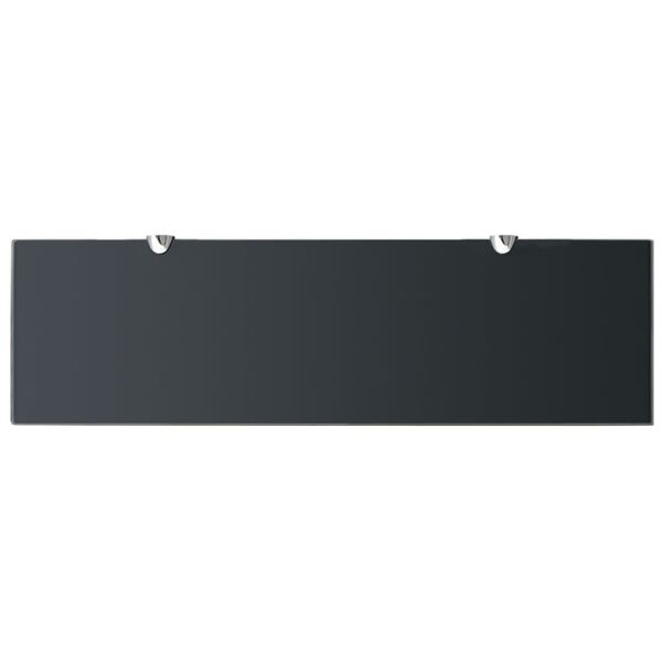 vidaXL Floating Shelf Set of 2 Black Tempered safety glass, Zinc alloy