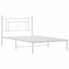 vidaXL Bed Frame White Powder-Coated Steel Twin Bed Frame Rectangular