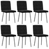 vidaXL Dining Chair Set of 6 Black Velvet (100% polyester), plywood, metal