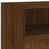 vidaXL TV Wall Cabinet Brown Oak 39.4x11.8x11.8" Engineered Wood