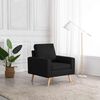 vidaXL Armchair Black Fabric (100% polyester), solid pine wood, rubberwood