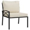 vidaXL Patio Lounge Set Black and Sand Powder-Coated Steel Large Modular