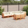 vidaXL Garden Sofa Set Wax brown, Cream