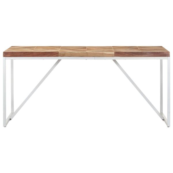 vidaXL Dining Table Natural Brown, White