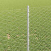 vidaXL Fence with Post Silver 3.28 x 82.02 ft Steel