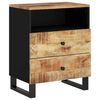 vidaXL Bedside Cabinet Natural Mango Wood, Black