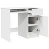 vidaXL Desk White Engineered Wood Medium Desk Rectangular Modern