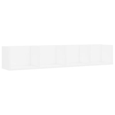 vidaXL CD Wall Shelf White 39.4"x7.1"x7.1" Engineered Wood