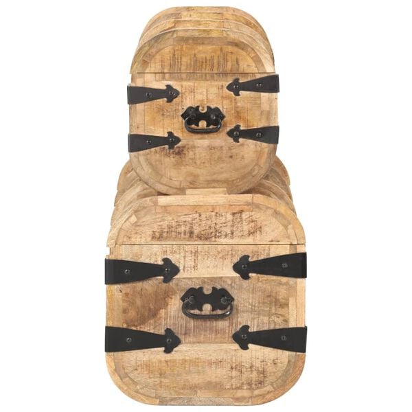 vidaXL Storage Chest Natural Wood Solid Mango Wood Medium Storage Chest