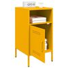 vidaXL Bedside Cabinet Set of 2 Mustard Yellow Cold-Rolled Steel Medium