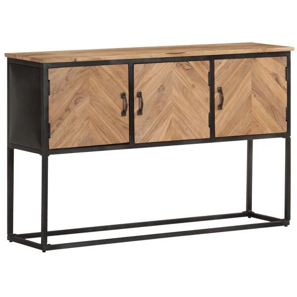 vidaXL Sideboard Natural wood with grey iron base Solid Acacia wood, Iron