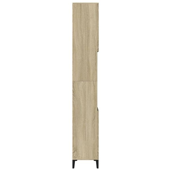 vidaXL Bathroom Cabinet Sonoma oak Engineered wood, metal feet