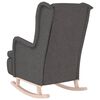 vidaXL Armchair Dark grey Polyester, Solid Rubber Wood Standard Armchair