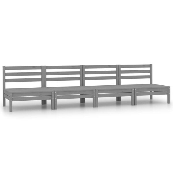 vidaXL Garden Lounge Set Grey Solid Pinewood Medium Modular