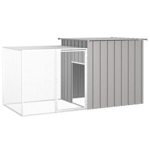 vidaXL Rabbit Cage Grey Galvanized Steel 78.7 in x 35.8 in x 39.4 in