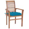 vidaXL Dining Chair Set of 4 Light Blue Solid teak wood Standard