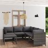 vidaXL Garden Lounge Set Grey PE (polyethylene) rattan Medium Modular