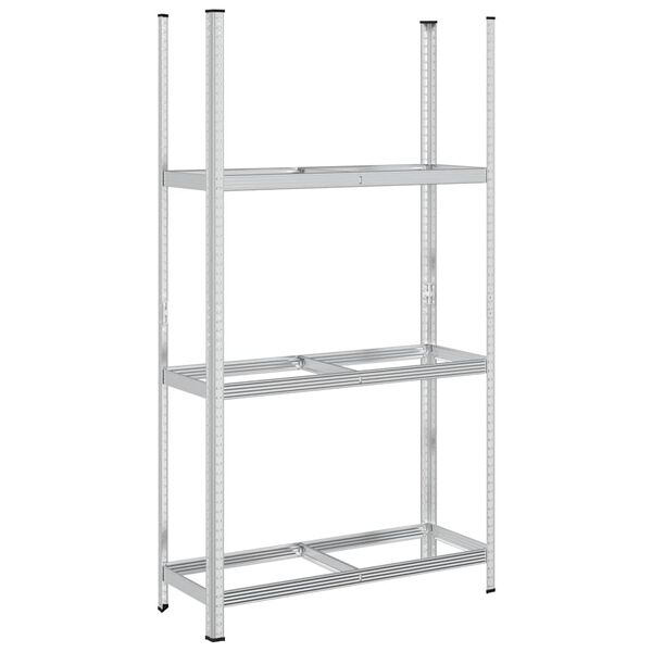 vidaXL 3-Layer Tyre Shelf Silver 43.3x15.7x78.7" Steel