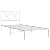 vidaXL Bed Frame White Powder-Coated Steel Single Bed Frame