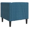 vidaXL Chesterfield Sofa Chair Blue Velvet, Plywood, Solid Wood Single