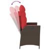 vidaXL Reclining Garden Bench Brown PE rattan Medium