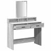 vidaXL Dressing Table with Drawer Grey Sonoma 39.37 x 16.14 x 55.12 in