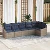 vidaXL Sofa Set with Cushion 6 pcs Grey Poly Rattan