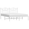 vidaXL Bed Frame White Powder-Coated Steel Double Bed Frame