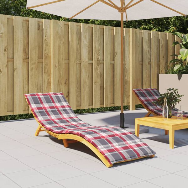 vidaXL Sun Lounger Cushion Red Check Pattern Oxford fabric (100% polyester)