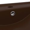 vidaXL Luxury Basin with Faucet Hole Matt Dark Brown 23.6x18.1" Ceramic