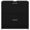 vidaXL Bathroom Cabinet with Drawer Black Oak 23.23 x 14.57 x 23.23 in