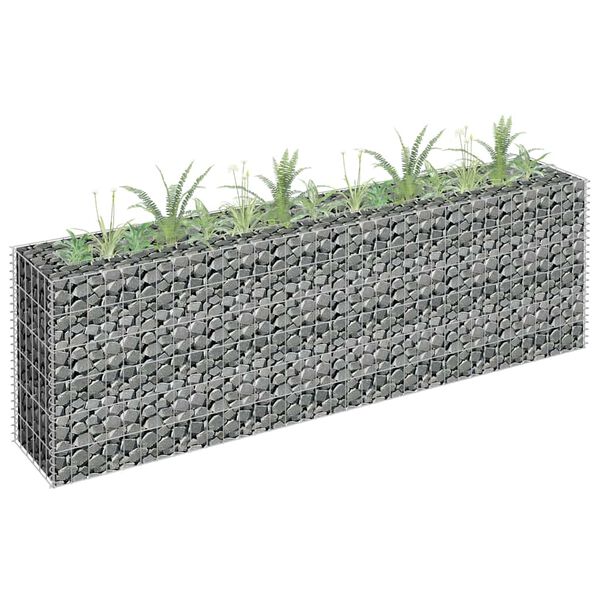 vidaXL Gabion Raised Bed Silver Galvanized steel 70.9 x 11.8 x 23.6 in