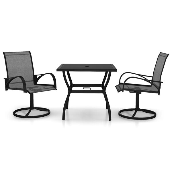 vidaXL Dining Set Charcoal, Gray Powder-coated steel, Textilene Medium