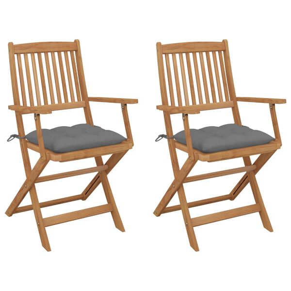 vidaXL Garden Chair Set of 2 Brown Solid acacia wood Medium
