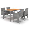 vidaXL Garden Dining Set Grey